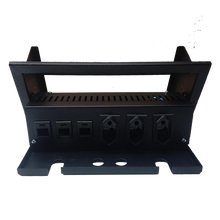 Carregar imagem no visualizador da galeria, CAIXA DE MESA COM 3 TOMADAS E 3 COLARES PRETO