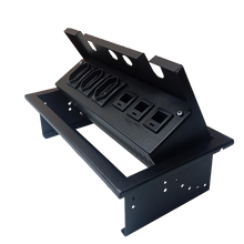 Carregar imagem no visualizador da galeria, CAIXA DE MESA COM 3 TOMADAS E 3 COLARES PRETO